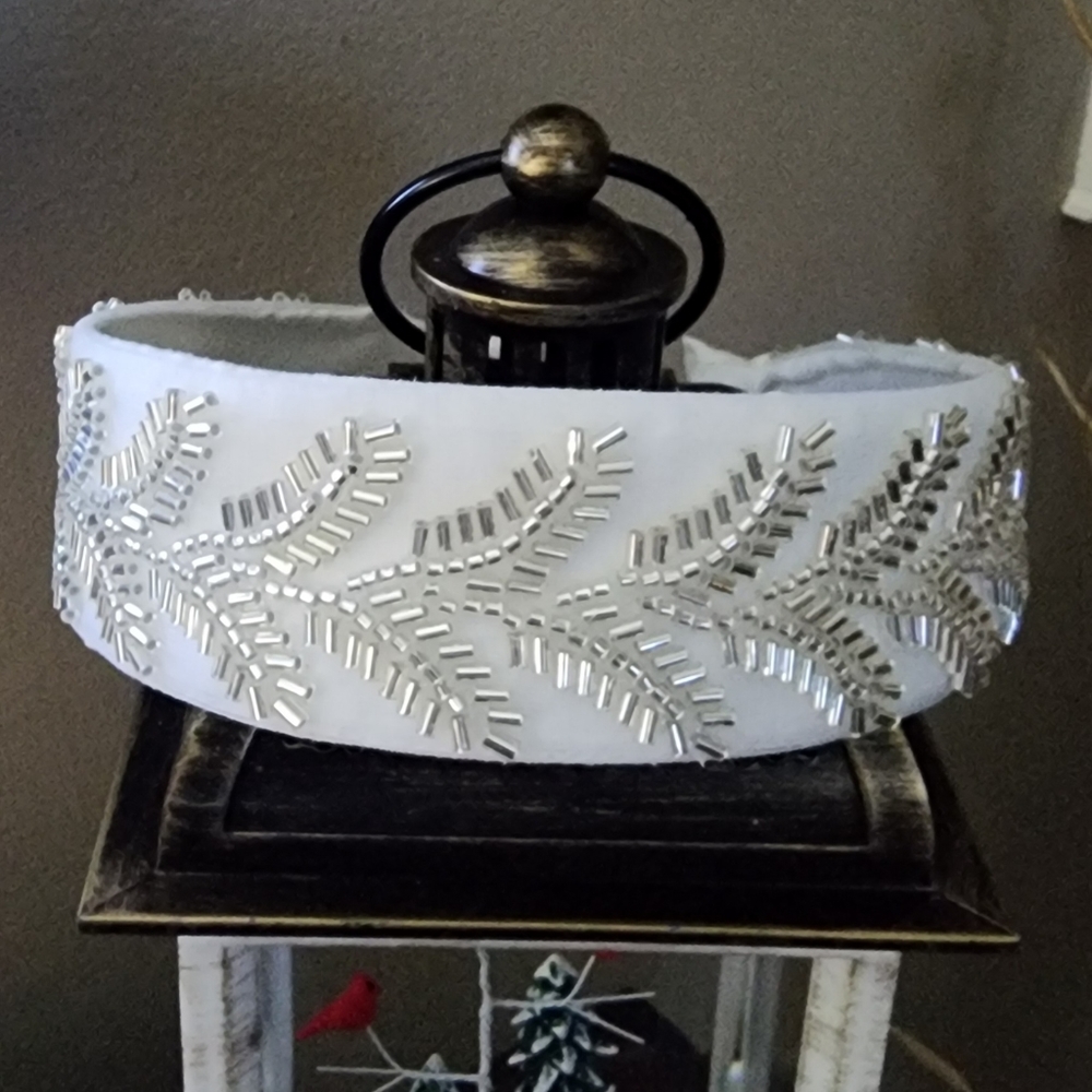 WHITE SILK HEADBAND NWOT